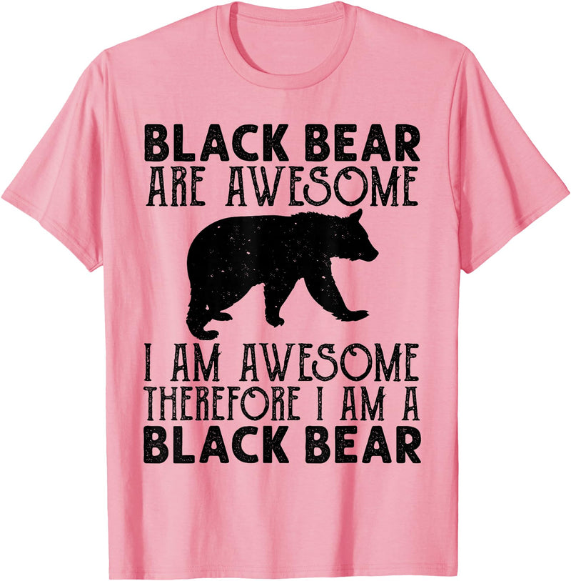 Cool American Black Bear Lovers gifts costume Black Bear Tee Funny American Bear Lover Animal T-Shirt - Pink