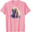 Rocky Mountain Wilderness designs Great Native American White Buffalo Sacred Spirit Animal T-Shirt - Pink