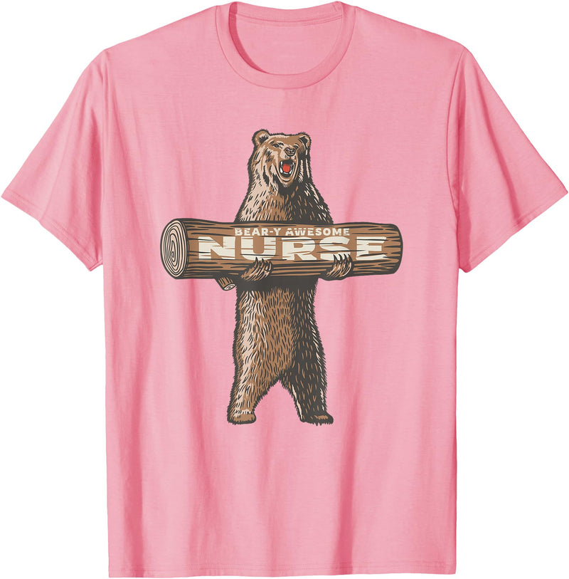 Cartba Nursing Co. Awesome Nurse Funny Saying | Fun Nursing Appreciation T-Shirt - Pink