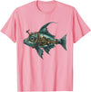 Halibut Flatfish Alaska Fishing Sea Ocean Flounder Halibut Steampunk T-Shirt - Pink