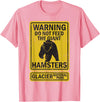 Montana Wildlife Nature Apparel Funny Glacier National Park Grizzly Brown Bear Souvenir Gift T-Shirt - Pink