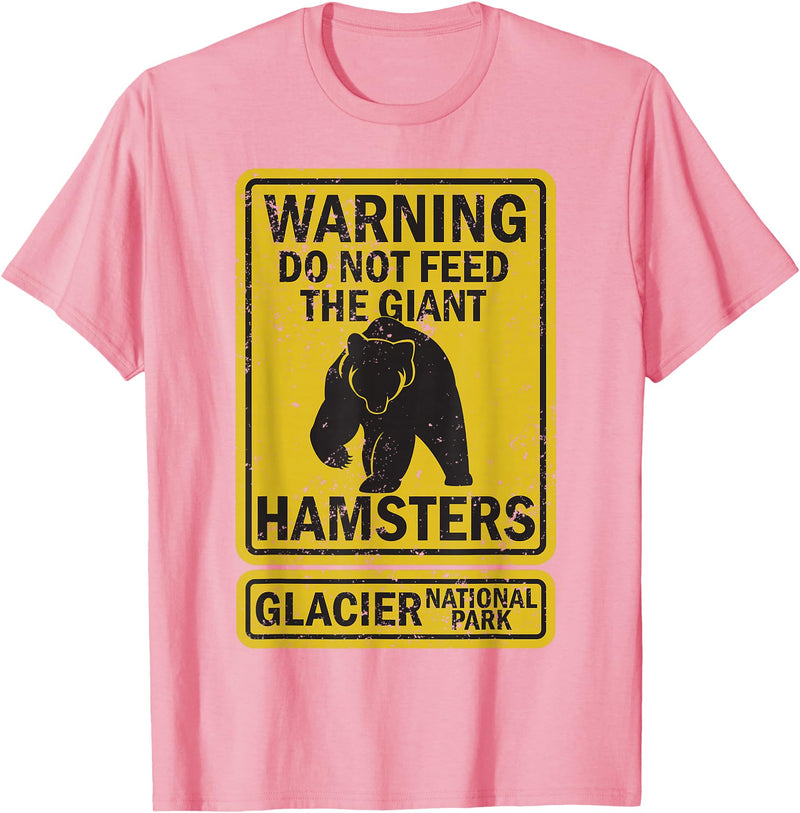 Montana Wildlife Nature Apparel Funny Glacier National Park Grizzly Brown Bear Souvenir Gift T-Shirt - Pink