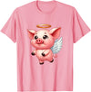 Cute Pig Angel with Wings T-Shirt - Pink