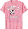 Funny Cow Farm Animal Lover Cow Cute Just a Girl Who Loves Cows T-Shirt - Pink