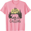 Funny Bear Themed Apparel & Accessories The Woods are Calling Cool Nature Bear Graphic T-Shirt - Pink