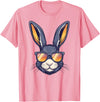Bunny Rabbit Wearing Sunglasses Easter Funny Graphic T-Shirt in Pink