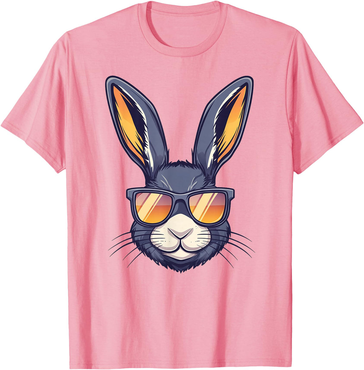 Bunny Rabbit Wearing Sunglasses Easter Funny Graphic T-Shirt in Pink