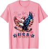 Rodent 4th Of July Costume USA 4th Of July Guinea Pig Riding Eagle Fireworks Patriotic T-Shirt - Pink