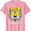 Mama Bear Face Apparel Softball Mama Bear With Sunglasses Bandana Momma Mothers Dy T-Shirt - Pink