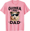 Funny Guinea Pig Pet Lover Rodent Lover Graphics Funny Guinea Pig Pet Lover Rodent Animal Guinea Pig Dad T-Shirt - Pink