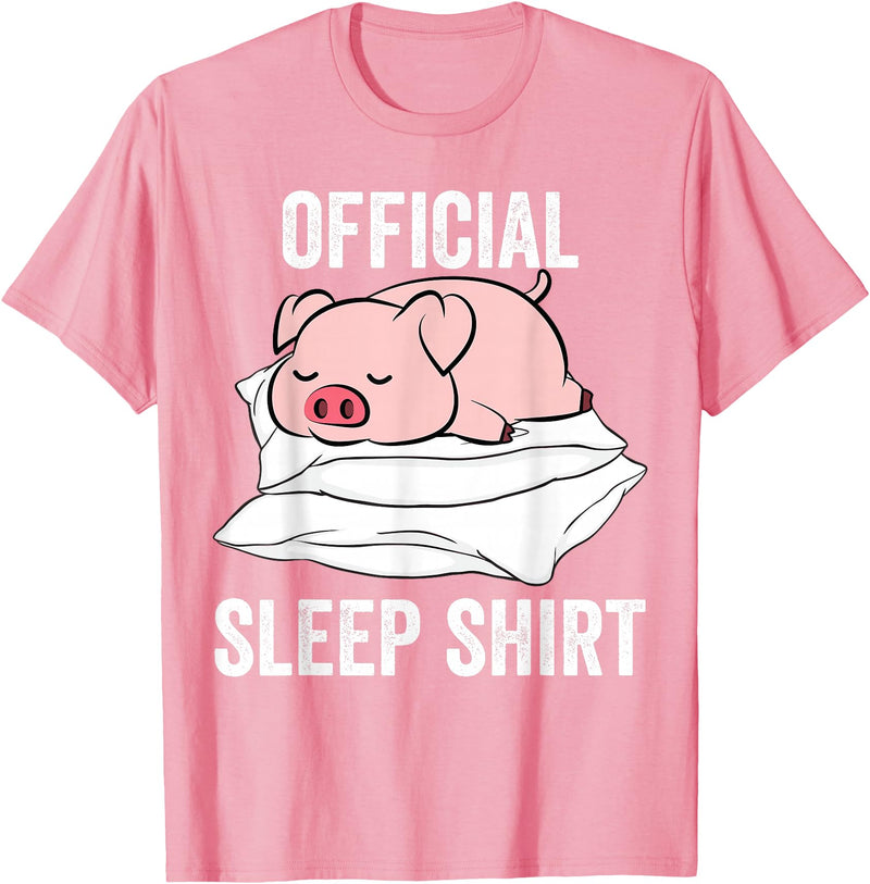 Cute Farmer Animal Designs Official Sleep Shirt Sleeping Cute Pig Piggy Farmer T-Shirt - Pink