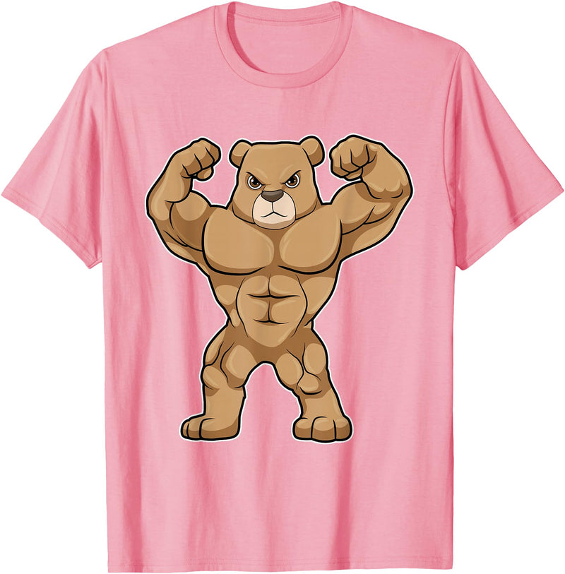 Snabdesign84 Bear Bodybuilder Bodybuilding Sports T-Shirt - Pink