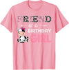 Cow Birthday Cow Lover Gifts For Family Men Woman Friend of The Birthday Girl Farm Cow Friend Matching Family T-Shirt - Pink