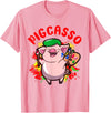 Just Pigs Please NYC Pigcasso Funny Pig Painter Painting Artist Art Lover Piggy T-Shirt - Pink