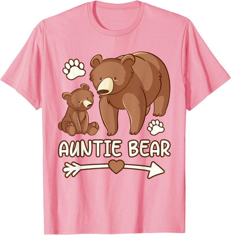 auntie bear tee shirt, aunt bear t-shirts womens Auntie bear tshirt, aunt bear t shirt for women T-Shirt - Pink