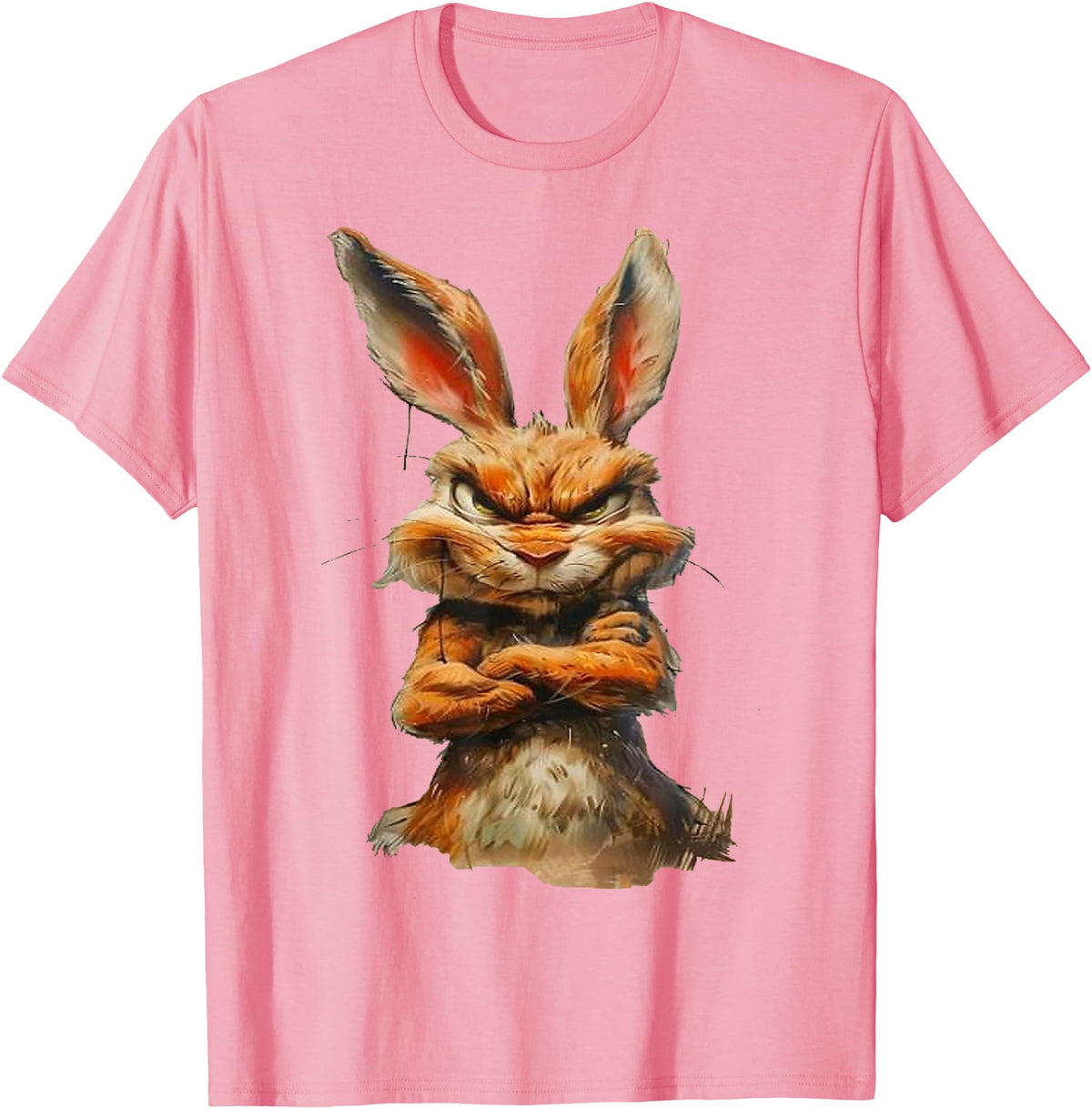 Grumpy Horror Rabbit T-Shirt in Pink