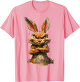 Grumpy Horror Rabbit T-Shirt in Pink