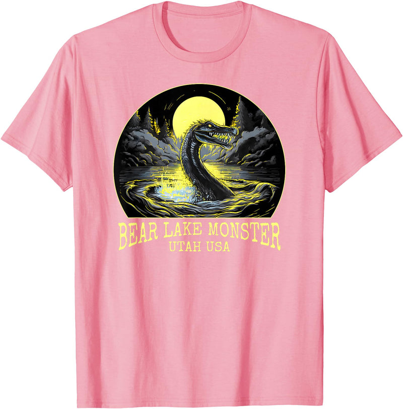 FunWearVm The Bear Lake Monster Cryptid Utah USA Cryptozoology T-Shirt - Pink