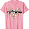 Crazy Bunny Lady Funny Rabbit T-Shirt in Pink