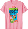Mathiole Super Sugar Funny Cereal Box Sweet Tooth Bear Candy T-Shirt - Pink