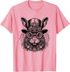 Fantasy Steampunk Rabbit Lover, Whimsical Bunny Animal T-Shirt in Pink