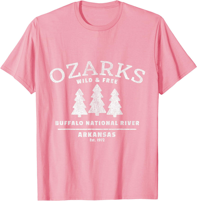 Arkansas Wilderness Designs and Gifts Buffalo National River - Arkansas - Ozark Mountains T-Shirt - Pink