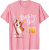 Giraffe Birthday Party by LazyPanda Guinea Pig Birthday Girl 10th Birthday Party 10 Year Old T-Shirt - Pink