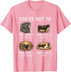 You've Got To Know When To Hold'em Funny Cow Tee You've Got to Know When to Hold'em Retro Vintage Funny Cow T-Shirt - Pink