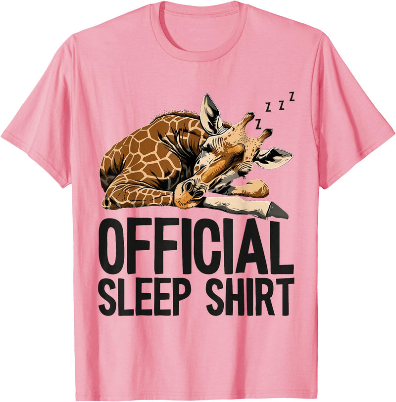 Sleeping Giraffe - Official Sleep Apparel Giraffe Sleeping Funny Official Sleep T-Shirt - Pink