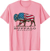 Custer State Park Buffalo Roundup Clothing Co Buffalo Roundup Custer State Park South Dakota Patriotic T-Shirt - Pink