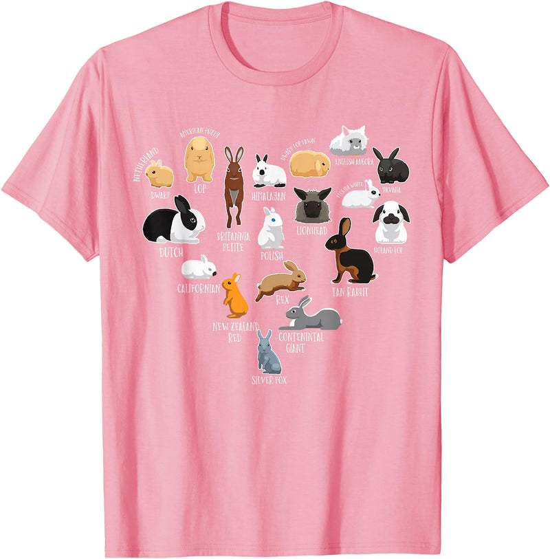 Rabbit Types & Cute Rabbit Species, Bunny - Rabbits T-Shirt in Pink