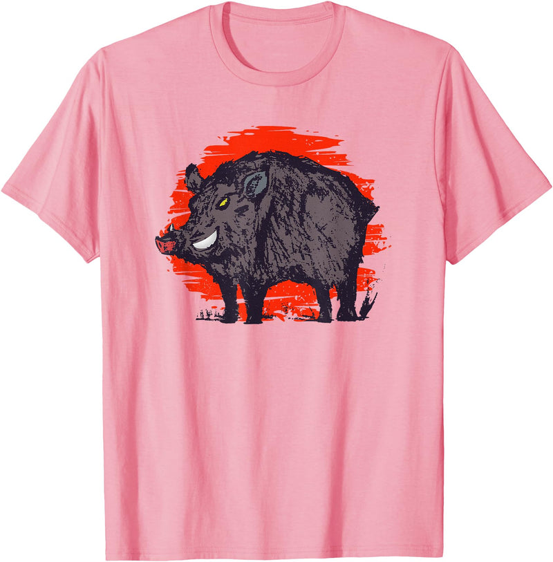 Wild Pig Merch Hog Hunting Pig Boar T-Shirt - Pink