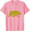 SunFrot Bear Vintage Golden Retro Animal Symbol T-Shirt - Pink