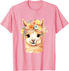 Alpaca and llama with flowers Designs Alpaca with Flowers, Cute Alpaca and Llama T-Shirt - Pink