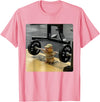 Hamster Deadlift Training Funny Cute Rat Weightlifting Meme T-Shirt - Pink