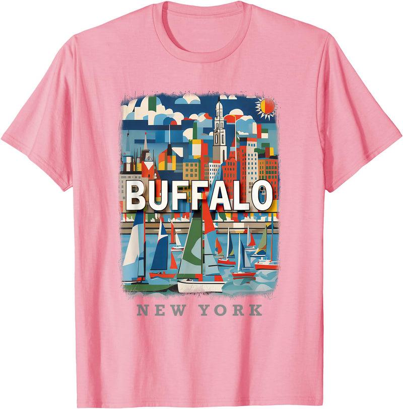 Buffalo New York Waterfront Wonder Buffalo New York NY Waterfront Wonder SD391 T-Shirt - Pink