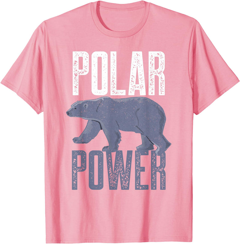 Polar Bear Power Gifts & Apparel Polar Bear Power T-shirt For Bear Lovers Kids Women Men T-Shirt - Pink