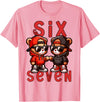 Funny Teddy Bear 67 Matching Teenager Boys Designs 67 Teddy Bear 6 7 Meme for Boys Kids Cute School Six Seven T-Shirt - Pink