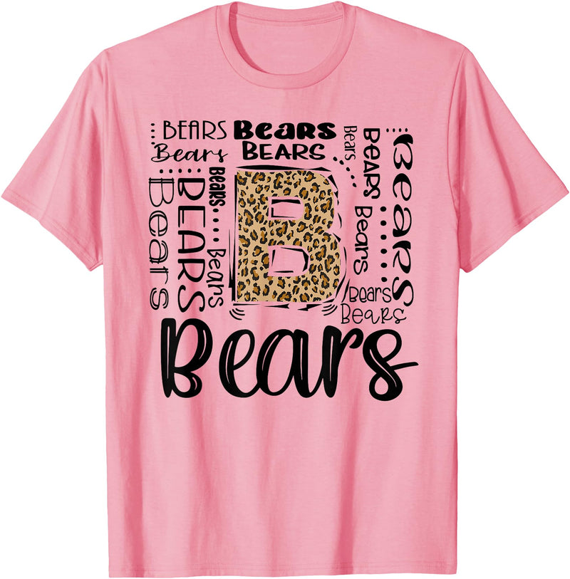 School & Teacher Apparel Teeready - Back To School Bears School Sports Fan Team Spirit Vintage T-Shirt - Pink