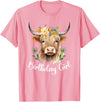 Cow Birthday Designs Matching Family Highland Cows Cow Birthday Girl Mother Girl Mama Woman Family Matching T-Shirt - Pink