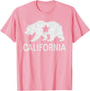 California Bear Souvenirs California State Flag Republic Of California T-Shirt - Pink