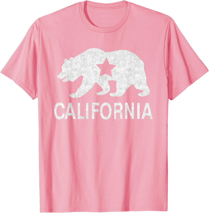 California Bear Souvenirs California State Flag Republic Of California T-Shirt - Pink