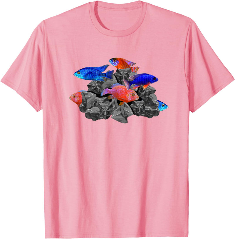 Cichlid Aquarium Lovers Tees African Cichlids Peacock Cichlid Breeders Aquarium Fish T-Shirt - Pink