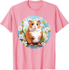 Cool Spring Flowers with Hamster for Season Lovers T-Shirt - Pink