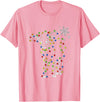 Cow Christmas Light Tree Cow Xmas Snow Lover T-Shirt - Pink