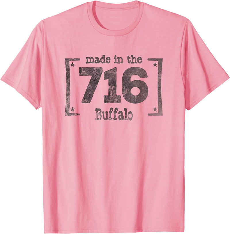 TeesTees Made in the 716 T-Shirt Buffalo NY Souvenir Shirt T-Shirt - Pink