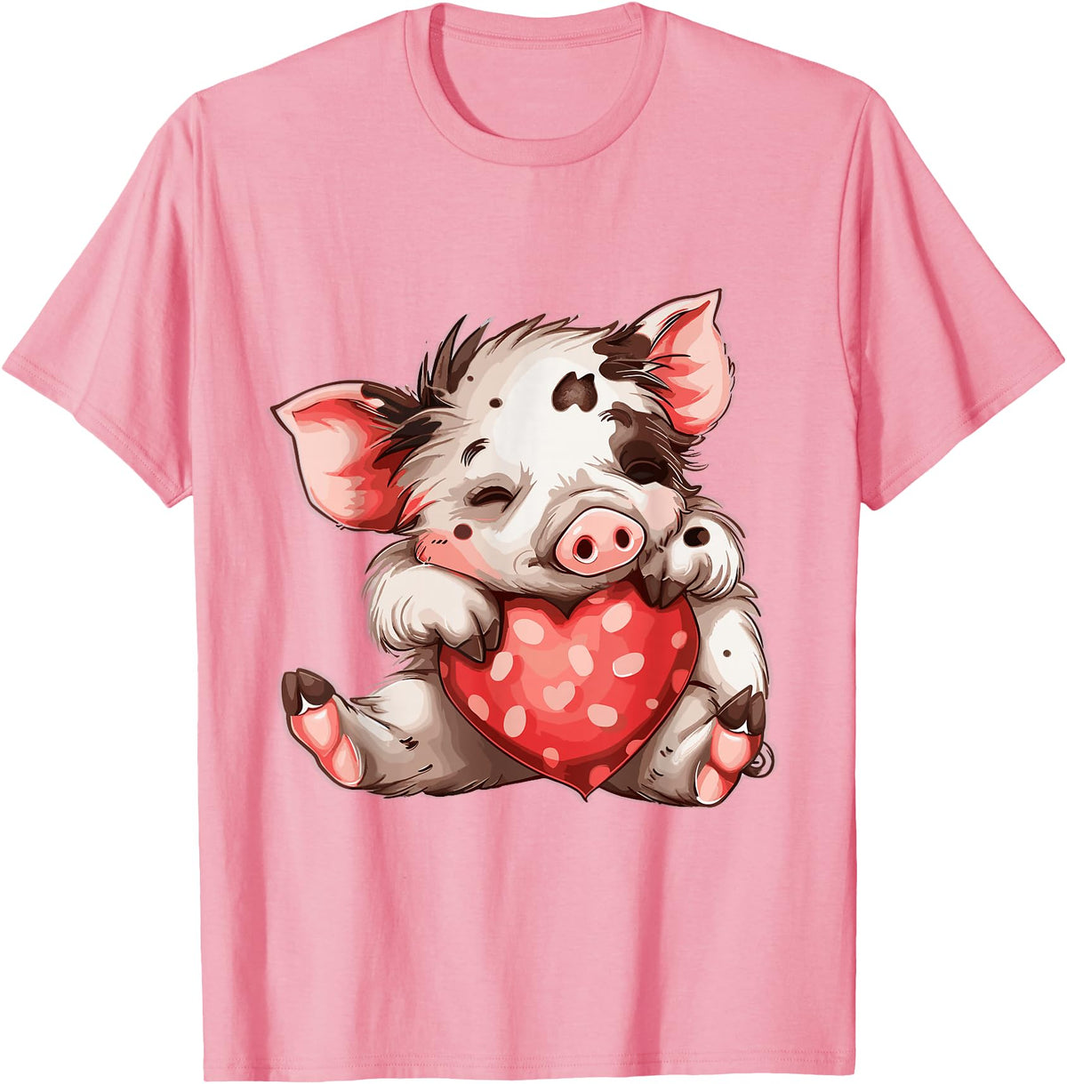 Kune Kune Pig Accessories & KuneKune Clothes Kune Kune Pig Heart Kunekune for Women Kune Kune Pig Girl T-Shirt - Pink