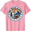 Hiking Glacier Bear and Alaska Frontier Apparel Glacier Mountain Landscape and Alaskan Bear Wildlife T-Shirt - Pink