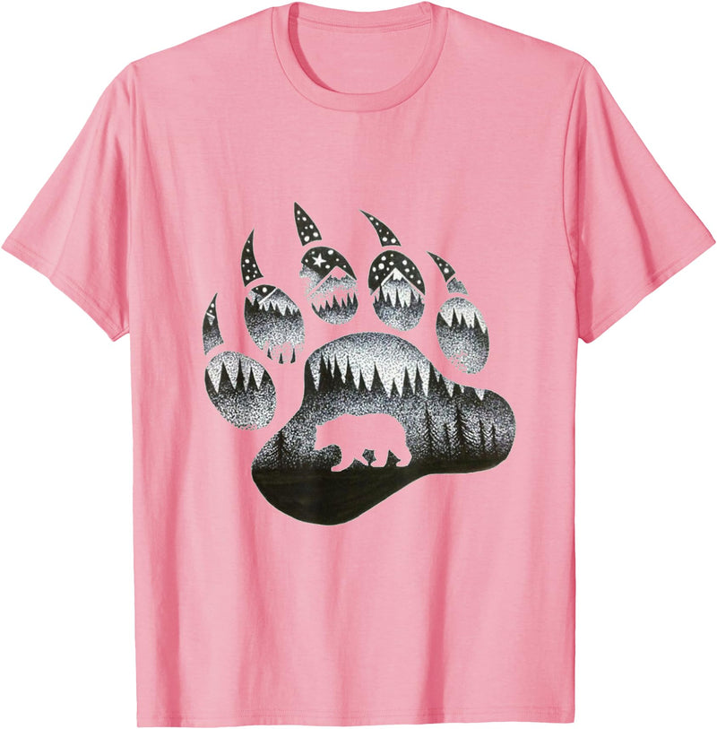 One Nature Designs Touching Ghost of the Spirit Bear Paw T Shirt T-Shirt - Pink
