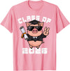 Peace Sign Hand Animal Class of 2026 Graduation Peace Sign Hand Pig Class of 2026 Graduation T-Shirt - Pink